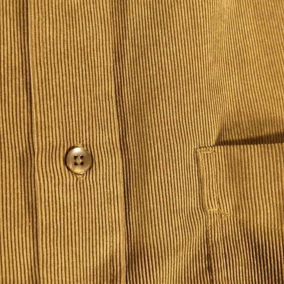 Basic Options corduroy shirt mens L Large olive green button long sleeve - Picture 3 of 8